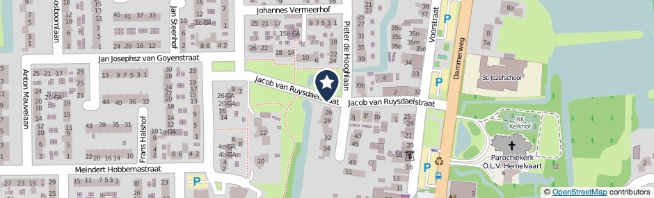 Kaartweergave Jacob Van Ruysdaelstraat in Nederhorst Den Berg