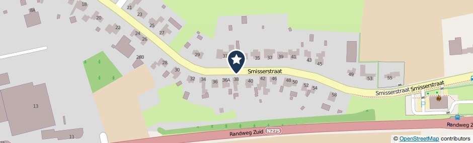Kaartweergave Smisserstraat in Nederweert