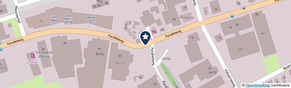 Kaartweergave Parallelweg in Neede