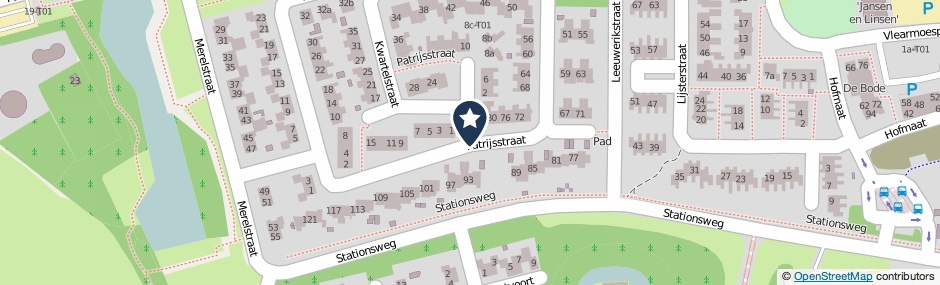 Kaartweergave Patrijsstraat in Neede