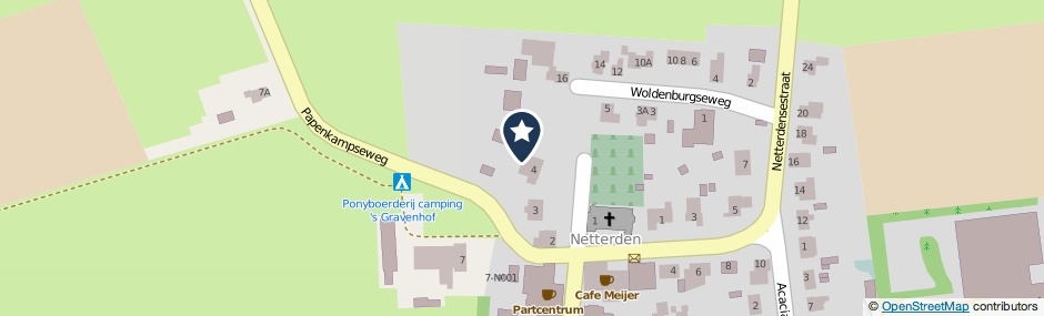 Kaartweergave Walburgisplein in Netterden
