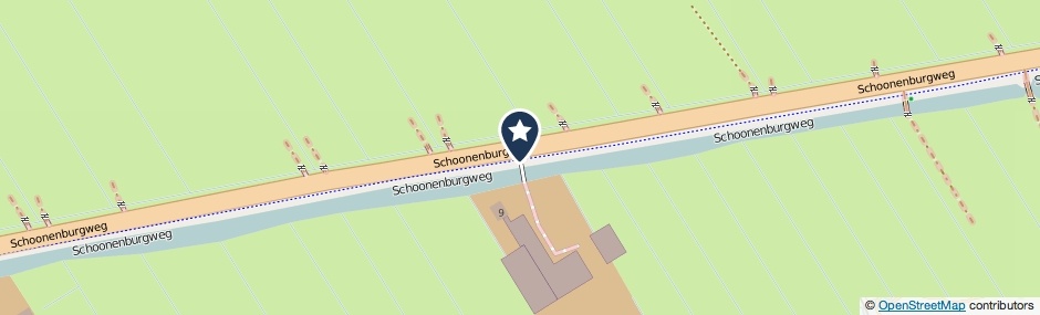 Kaartweergave Schoonenburgweg in Nieuw-Lekkerland