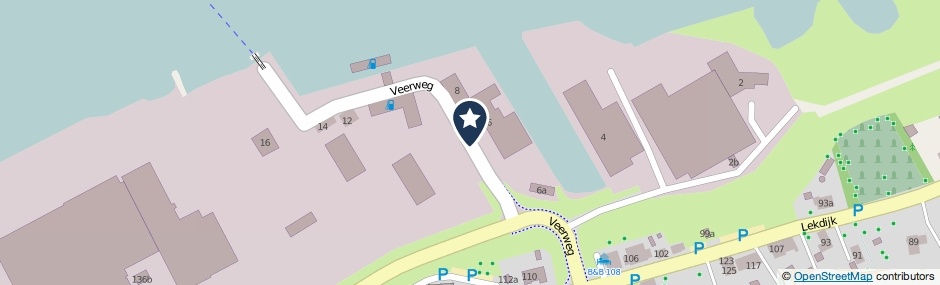 Kaartweergave Veerweg in Nieuw-Lekkerland