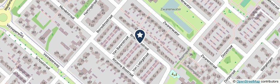 Kaartweergave Broekemastraat in Nieuw-Vennep