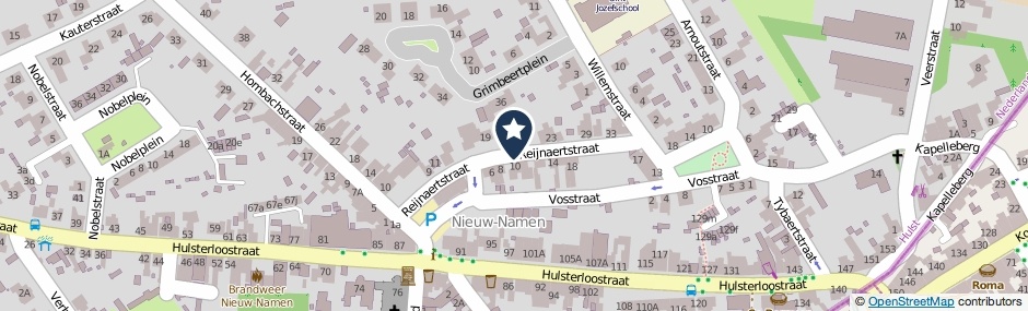 Kaartweergave Reijnaertstraat in Nieuw Namen
