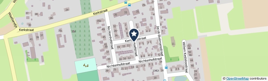 Kaartweergave Hoefstraat in Nieuwaal