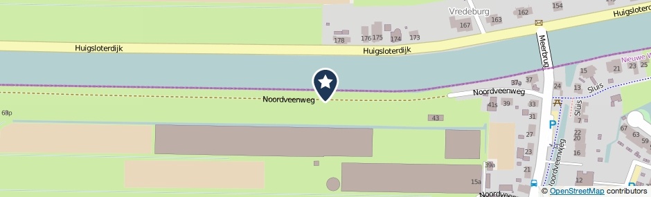 Kaartweergave Noordveenweg in Nieuwe Wetering