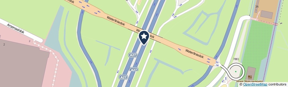 Kaartweergave Rijksweg A27 in Nieuwegein