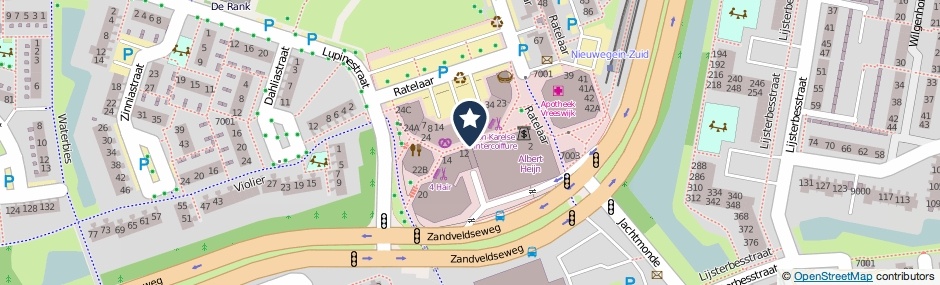 Kaartweergave Winkelcentrum Hoogzandveld in Nieuwegein