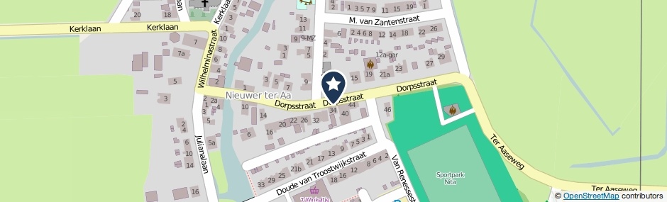 Kaartweergave Dorpsstraat in Nieuwer Ter Aa
