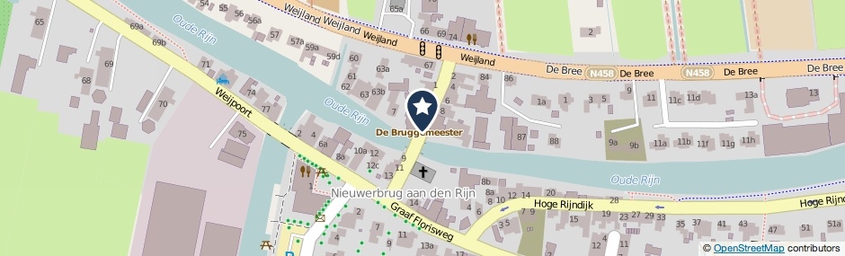 Kaartweergave Bruggemeestersstraat in Nieuwerbrug Aan Den Rijn