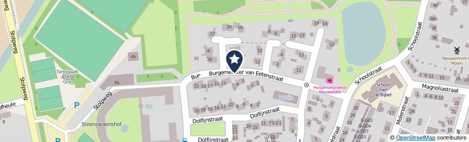 Kaartweergave Burgemeester Van Eetenstraat in Nieuwerkerk