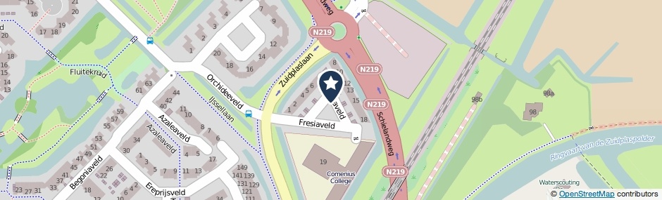Kaartweergave Fresiaveld in Nieuwerkerk Aan Den Ijssel