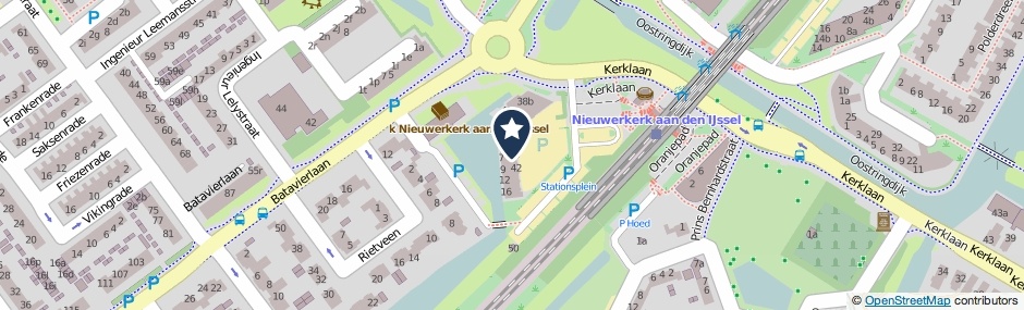 Kaartweergave Stationsplein in Nieuwerkerk Aan Den Ijssel