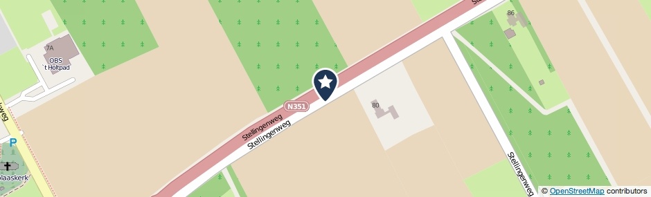 Kaartweergave Stellingenweg in Nijeholtpade