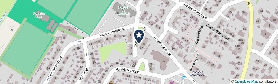 Kaartweergave Zonnehof in Nijkerkerveen