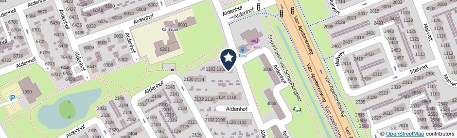 Kaartweergave Aldenhof 1112 in Nijmegen