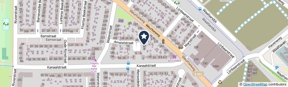Kaartweergave Amstelstraat 12 in Nijmegen