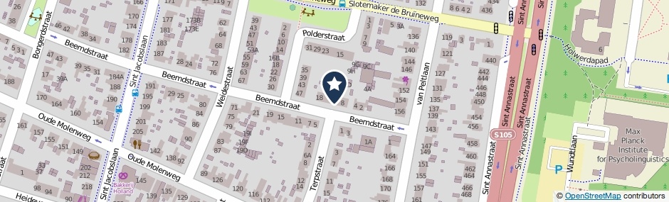 Kaartweergave Beemdstraat 10 in Nijmegen