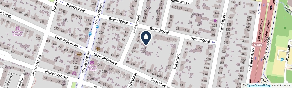 Kaartweergave Beemdstraat 19-I in Nijmegen
