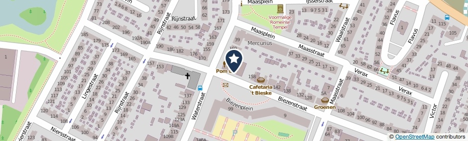 Kaartweergave Biezenstraat 164-A in Nijmegen