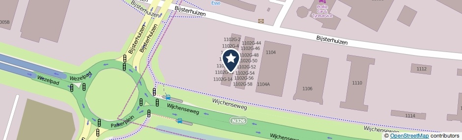 Kaartweergave Bijsterhuizen 1102-G25 in Nijmegen