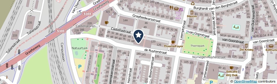 Kaartweergave Castellastraat 100 in Nijmegen
