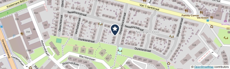 Kaartweergave Diepenbrockstraat 18 in Nijmegen