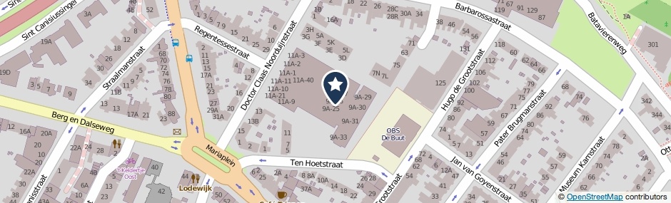 Kaartweergave Dr. Claas Noorduijnstraat 9-A17 in Nijmegen