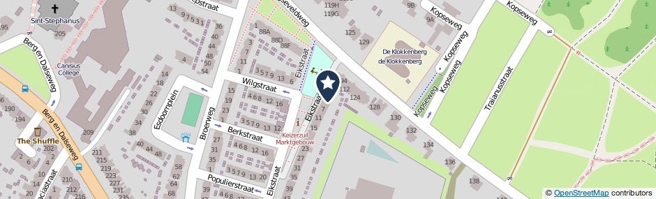 Kaartweergave Eikstraat 3 in Nijmegen