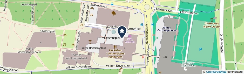 Kaartweergave Erasmusplein in Nijmegen