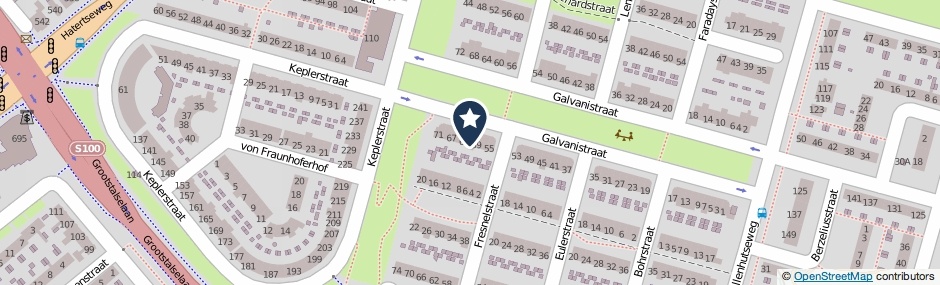 Kaartweergave Galvanistraat 61 in Nijmegen