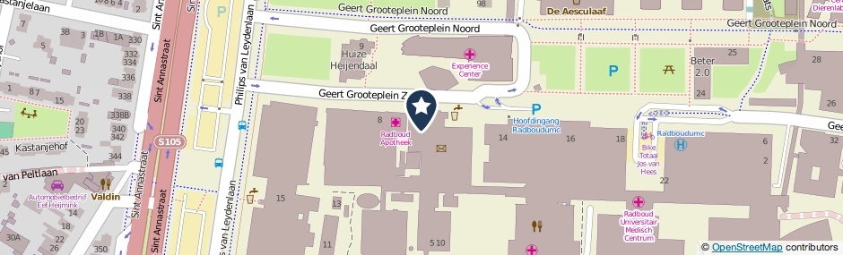 Kaartweergave Geert Grooteplein Zuid 10 in Nijmegen