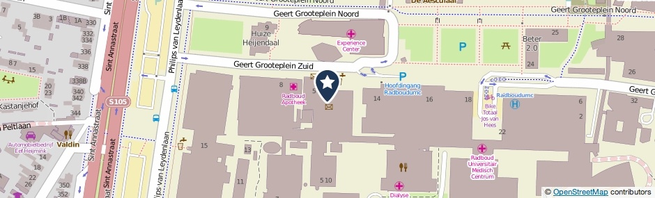 Kaartweergave Geert Grooteplein Zuid 12 in Nijmegen