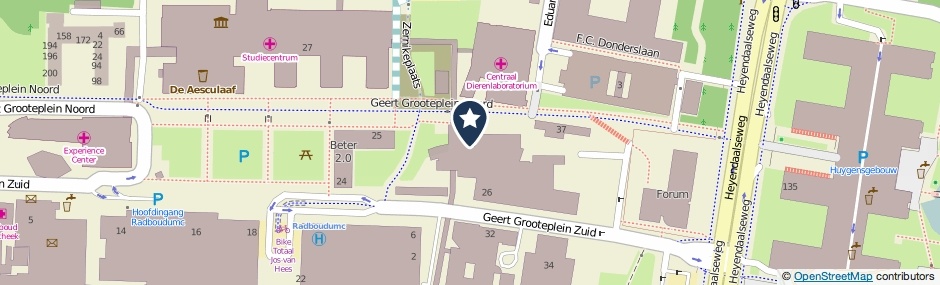 Kaartweergave Geert Grooteplein Zuid 28 in Nijmegen
