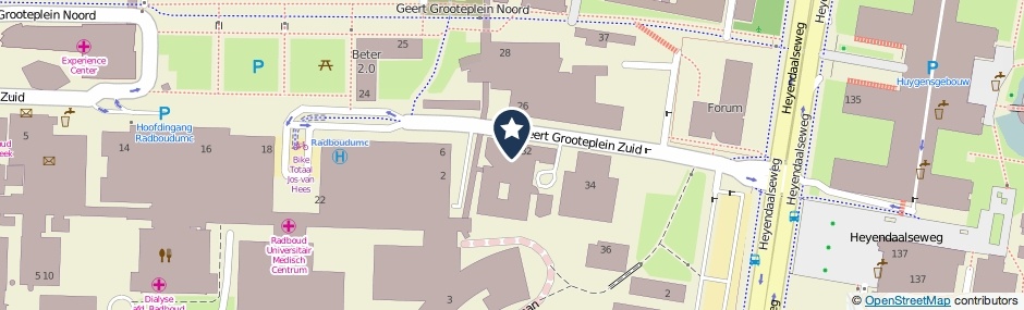 Kaartweergave Geert Grooteplein Zuid 32 in Nijmegen