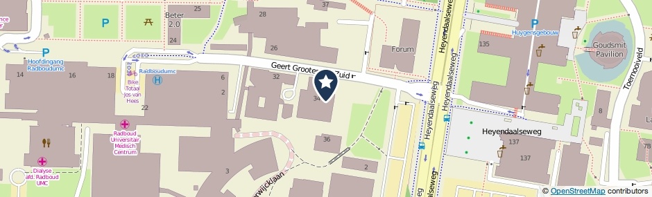 Kaartweergave Geert Grooteplein Zuid 34 in Nijmegen