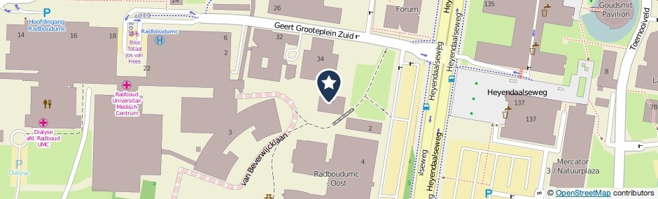Kaartweergave Geert Grooteplein Zuid 36 in Nijmegen