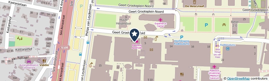 Kaartweergave Geert Grooteplein Zuid 8 in Nijmegen