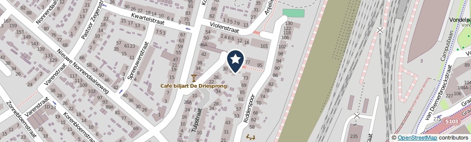 Kaartweergave Gladiolenstraat 36 in Nijmegen