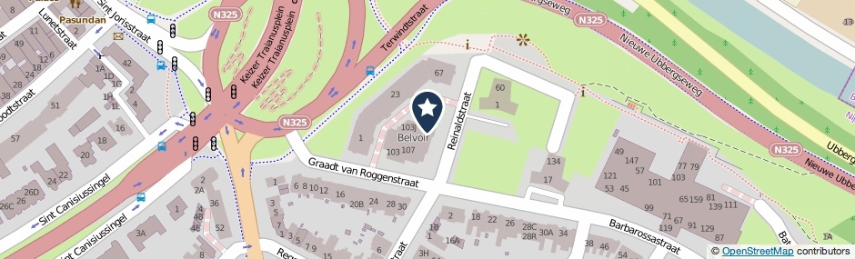 Kaartweergave Graadt Van Roggenstraat 105-F in Nijmegen