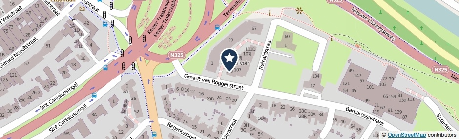 Kaartweergave Graadt Van Roggenstraat 105 in Nijmegen