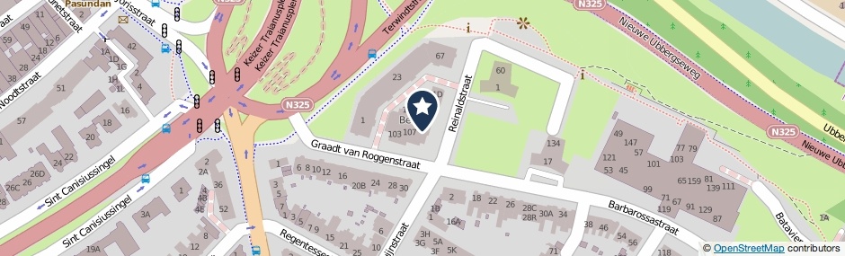 Kaartweergave Graadt Van Roggenstraat 107-D in Nijmegen