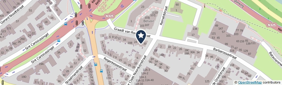 Kaartweergave Graadt Van Roggenstraat 28 in Nijmegen