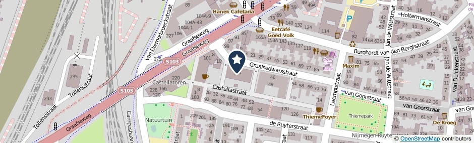 Kaartweergave Graafsedwarsstraat 22 in Nijmegen