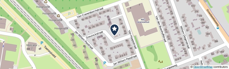 Kaartweergave Grevinckstraat 4 in Nijmegen