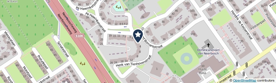 Kaartweergave Henk Van Tienhovenstraat 2 in Nijmegen