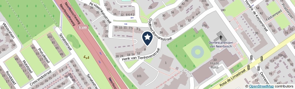 Kaartweergave Henk Van Tienhovenstraat 6 in Nijmegen