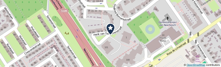 Kaartweergave Henk Van Tienhovenstraat in Nijmegen