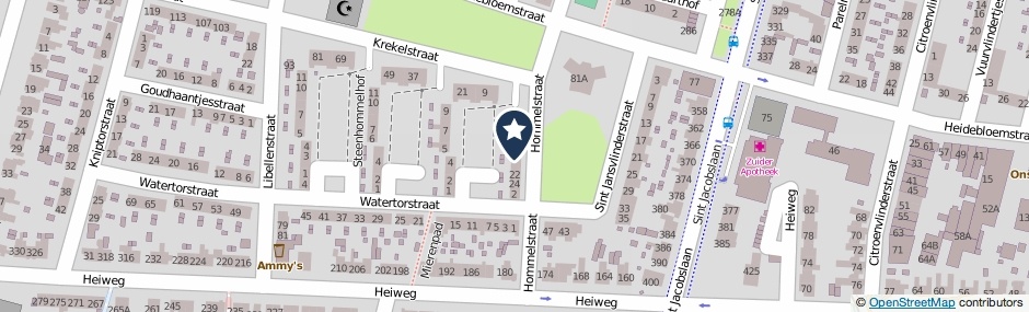 Kaartweergave Hommelstraat 18 in Nijmegen